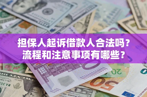 武汉担保人起诉借款人合法吗？流程和注意事项有哪些？