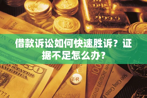 武汉借款诉讼如何快速胜诉？证据不足怎么办？